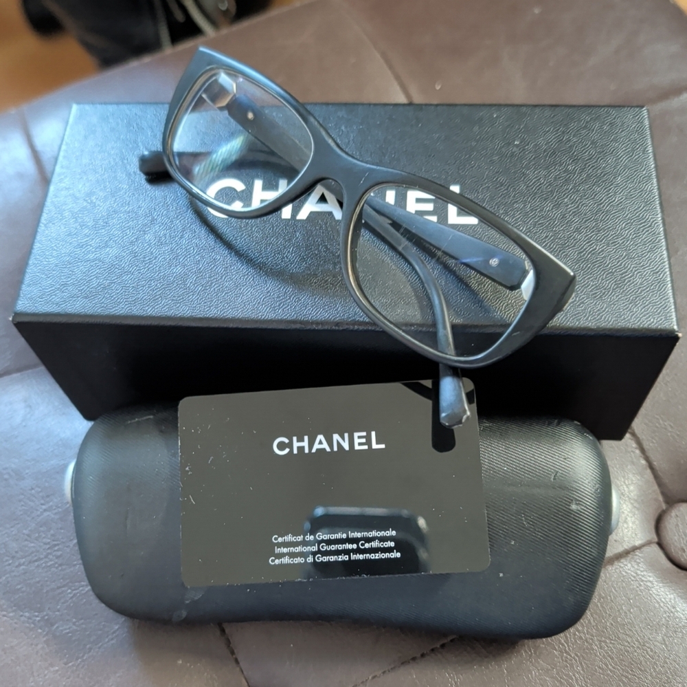CHANEL Black Rectangular Women's Optical Glasses … - image 2